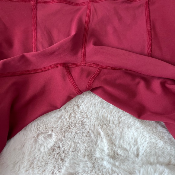 Womens Lululemon Dark Red Leggings with Mesh Cut-Outs Size 4 - Picture 7 of 15